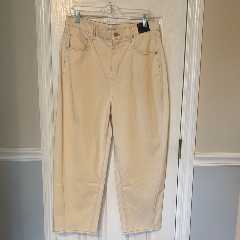 WHBM NWT Extra High Rise Barrel Pants